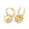 Rack Plating Brass Heart Dangle Hoop Earrings EJEW-R150-06G-2