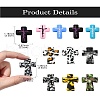 10Pcs 10 Styles Cross Silicone Focal Beads SIL-YW0001-26-4
