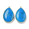 Dyed Natural Howlite Teardrop Pendants KK-C049-02G-1