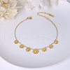 Daisy 304 Stainless Steel Charms Anklets WG455CF-02-1