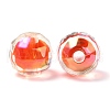 Two Tone UV Plating Rainbow Iridescent Acrylic Beads TACR-D010-06D-3