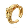 Brass with Cubic Zirconia Cuff Rings RJEW-Q018-01G-2