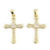 Brass Micro Pave Clear Cubic Zirconia Pendants KK-L235-01B-G-1