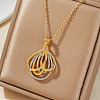 Geometric Brass Pave Clear Cubic Zirconia Hollow Pendant Necklaces for Valentine's Day SO4110-1-1