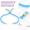 Unicraftale 15Pcs 15 Colors Twisted Nylon Cord Silder Bracelets MAK-UN0001-57-5