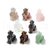 Natural & Synthetic Gemstone Carved Wolf Statues Ornament G-P525-04-1