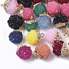 Druzy Resin Pendants RESI-S383-013-1