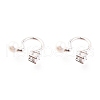Anti-Tarnish Rhodium Plated 925 Sterling Silver Cuff Earrings EJEW-H124-04P-1