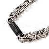 Tarnish Resistant PVD Vacuum Plating 201 Stainless Steel Column Byzantine Chain Bracelets BJEW-B078-66EBP-2