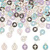  100Pcs 5 Colors Light Gold Plated Alloy Enamel Pendants ENAM-NB0001-46-1