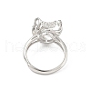 Rhodium Plated 925 Sterling Silver Micro Pave Clear Cubic Zirconia Adjustable Ring Components STER-NH0017-01P-3
