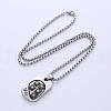 Punk Style Stainless Steel Rectangle Pendant Necklaces MC4347-4