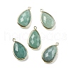 Natural Dyed Green Aventurine Faceted Pendants G-M431-17G-02-1