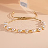 Minimalist Brass & Potato Imitation Pearl Braided Beaded Adjustable Bracelets Handmade with Precision FA7556-3