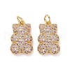 Brass Micro Pave Cubic Zirconia Pendants ZIRC-F134-23G-04-2