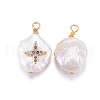 Natural Cultured Freshwater Pearl Pendants PEAR-E013-16A-1