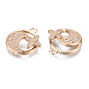 Brass Micro Pave Clear Cubic Zirconia Pendants KK-S359-107-RS-3