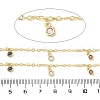 Brass Cubic Zirconia Cable Chains CHC-H112-02G-01-3