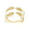 Clear Cubic Zirconia Snake Open Cuff Rings RJEW-G287-02G-3
