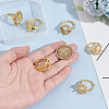 Unicraftale 6Pcs 6 Styles Rack Plating Brass Micro Pave Cubic Zirconia Adjustable Ring Components KK-UN0003-42-4