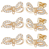 Beebeecraft 5 Pairs Rack Plating Brass Micro Pave Cubic Zirconia Earring Findings KK-BBC0011-72-1