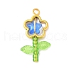 Acrylic Flower-shaped Pendants PALLOY-JF03867-01-2