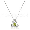 Alloy Pave Natural Peridot Frog Pendant Necklaces for Women FS-WG5343A-01-2