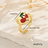 Fruit Themes Brass Cuff Open Rings for Women FC9265-1-2