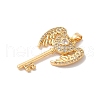 Brass Micro Pave Clear Cubic Zirconia Pendants KK-M294-15G-2