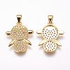 Brass Micro Pave Cubic Zirconia Pendants ZIRC-F054-39G-1