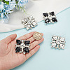 GOMAKERER 2 Pairs 2 Colors Glass Rhinestone Shoe Decorations AJEW-GO0001-88-5