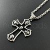 Skull Cross Punk Stainless Steel Pendant Necklaces for Men OQ7768-2