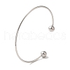 Non-Tarnish 304 Stainless Steel Open Cuff Torque Bangles for Women BJEW-Z071-01P-1