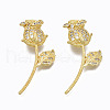 Brass Micro Pave Clear Cubic Zirconia Pendants ZIRC-N039-162B-NF-2