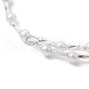 Starfish Synthetic Turquoise & Imitated Pearl Acrylic & Glass Twisted Bugle Beaded Bracelets for Women BJEW-JB11850-5