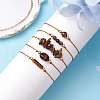 5Pcs 5 Styles Natural Tiger Eye Braided Bead Bracelets BJEW-JB11681-02-1