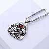 Ethnic Retro Stainless Steel Fashion Creative Red Eye Eagle Pendant Necklaces PF4928-2