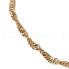 2Pcs 2 Colors 304 Stainless Steel Singapore Chain Bracelet Makings AJEW-JB01321-4