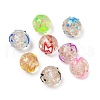Luminous Handmade Enamel Gold Sand Glass Beads Strands LAMP-U004-08-2