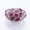 Brass Micro Pave Cubic Zirconia Beads ZIRC-F073-02B-2