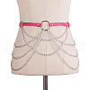 Imitation Leather Alloy Curb Chain Tassel Waist Chains FS-WGF81BE-05-1