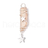 3Pcs 3 Styles Electroplated Natural Quartz Crystal Pointed Copper Wire Wrapped Pendants PALLOY-JF03767-07-3