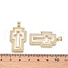 Brass Micro Pave Clear Cubic Zirconia Pendants KK-N254-195G-3