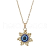 Glass Seed Beads & Resin Evil Eye Sun Pendant Necklaces NJEW-MZ00099-2