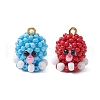 Seed Beads Beaded Charms PALLOY-MZ00360-1