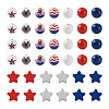 220Pcs Independence Day Theme Spray Painted Natural Wood Beads WOOD-TA0001-73-12