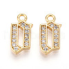 Brass Micro Pave Cubic Zirconia Charms KK-N261-104B-G-1