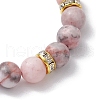 8.5mm Round Natural Pink Zebra Jasper Beaded Stretch Bracelets BJEW-JB10256-02-4