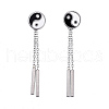 Feng Shui 304 Stainless Steel Chain Tassel Earrings EJEW-I248-37-2
