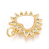 Brass Micro Pave Clear Cubic Zirconia Pendants KK-N268-10G-2